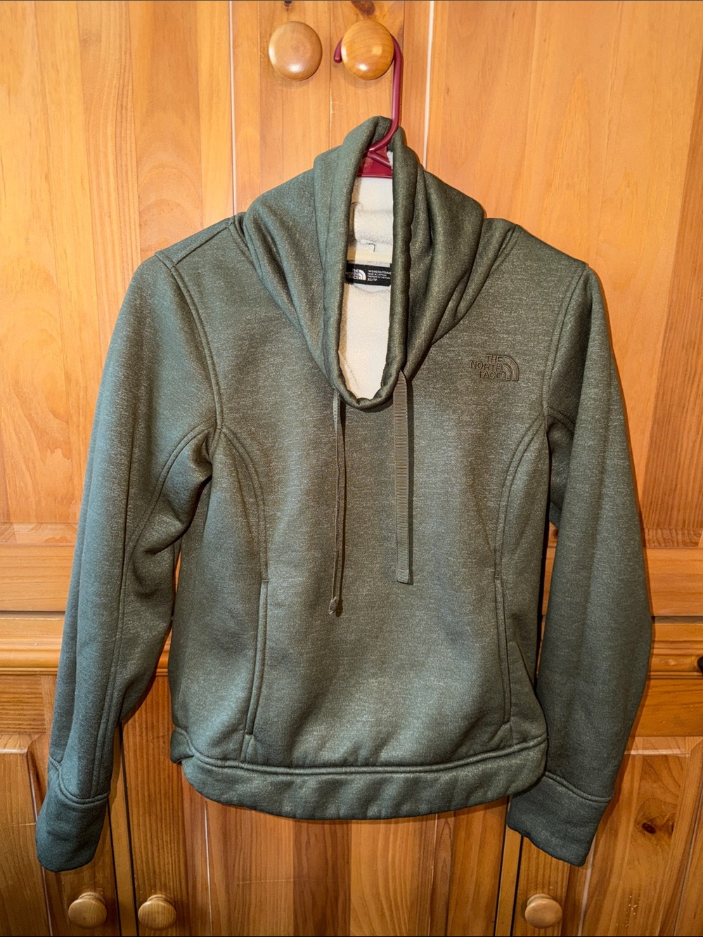 The North Face Olive Green Sherpa-Lined Hoodie